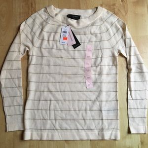 Banana Republic White/Gold Merino Wool Sweater